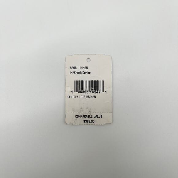 COACH Signature City Tote Bag, Khaki and Pink Leather - Picture 5 of 13